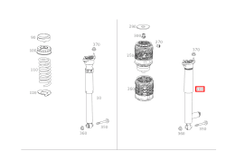 W212 ja CLS 218 Airmatic ja 4Matic takaiskunvaimennin vasen tai oikea A2123201530